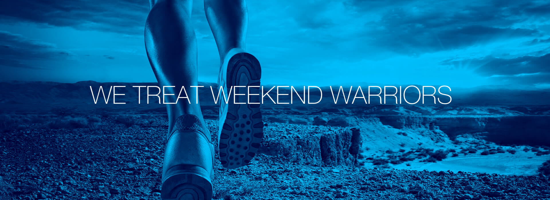 A person running on the beach with text that reads " great weekend warrior ".